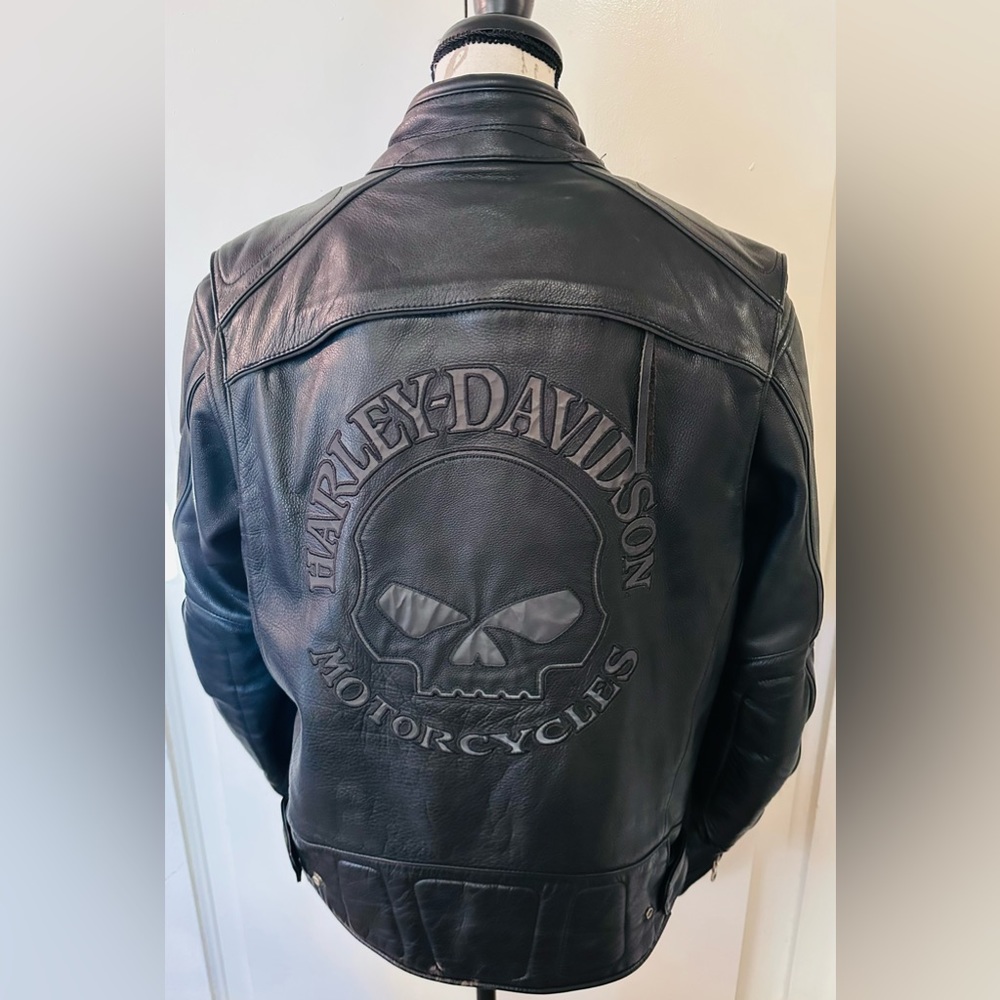 Harley Davidson Limited Edition Men's Reflective Willie G. Skull Leather Jacket